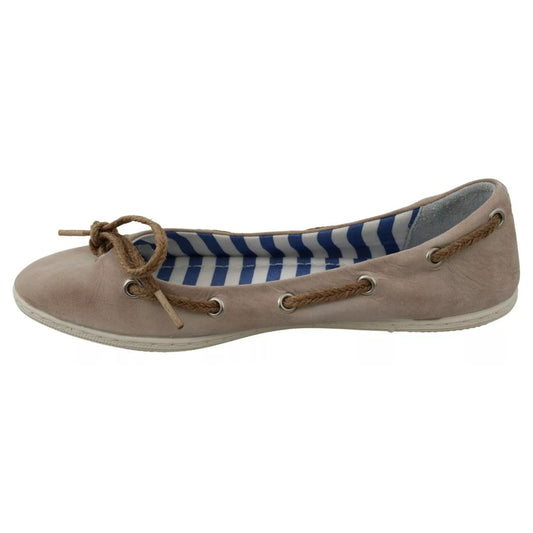 Pantofola D'Oro Beige Suede Lace Bow Loafers Ballet Flat Shoes LA8397-37
