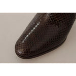 Dolce & Gabbana Brown Exotic Leather Heels High Boots Shoes LA9036-41