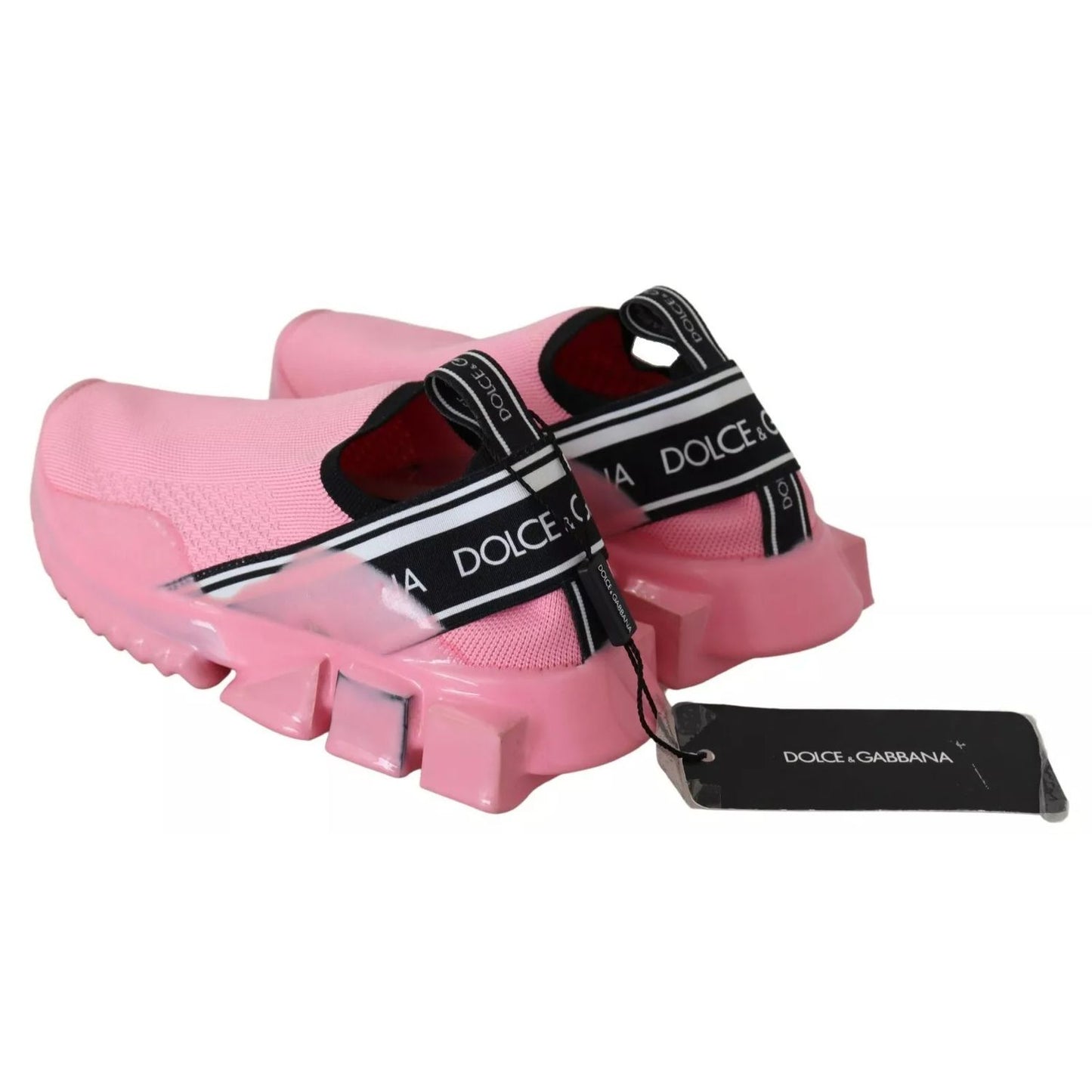 Dolce & Gabbana Pink Low Top Sorrento Sneakers Slip On Casual Shoes LA9289-37