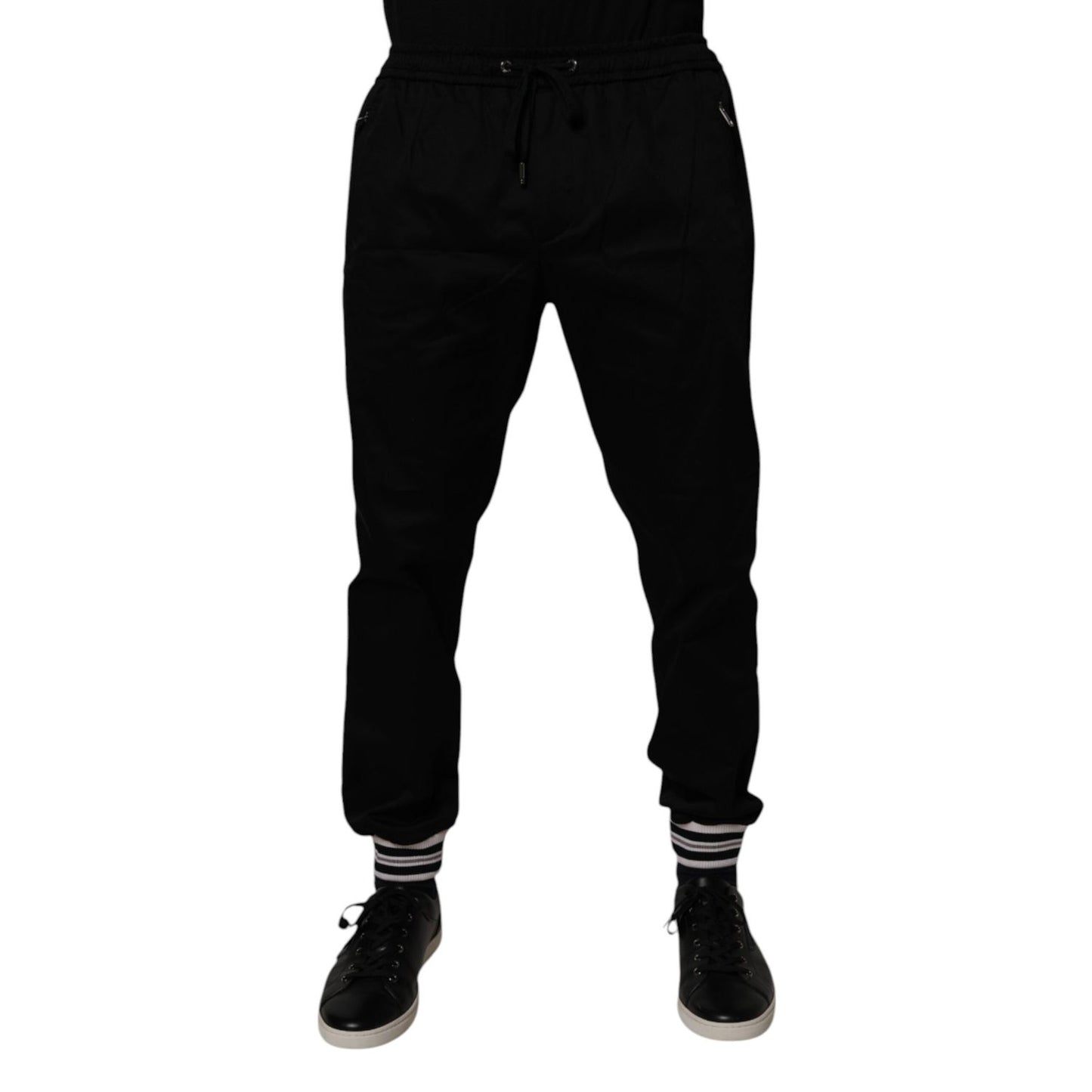 Dolce & Gabbana Black Cotton Stretch Jogger Sweatpants Pants