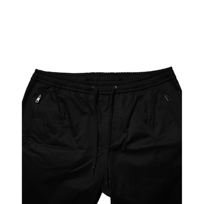 Dolce & Gabbana Black Cotton Stretch Jogger Sweatpants Pants