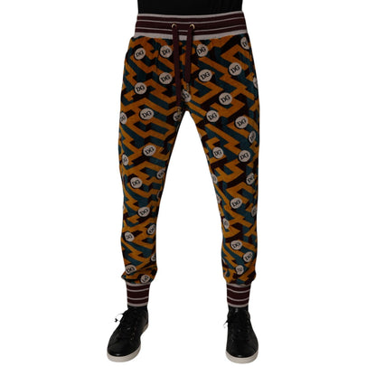Dolce & Gabbana Multicolor Logo Monogram Jogger Sweatpants Pants