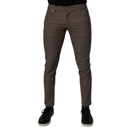 Dolce & Gabbana Brown Cotton Stretch Chino Pants