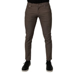 Dolce & Gabbana Brown Cotton Stretch Chino Pants