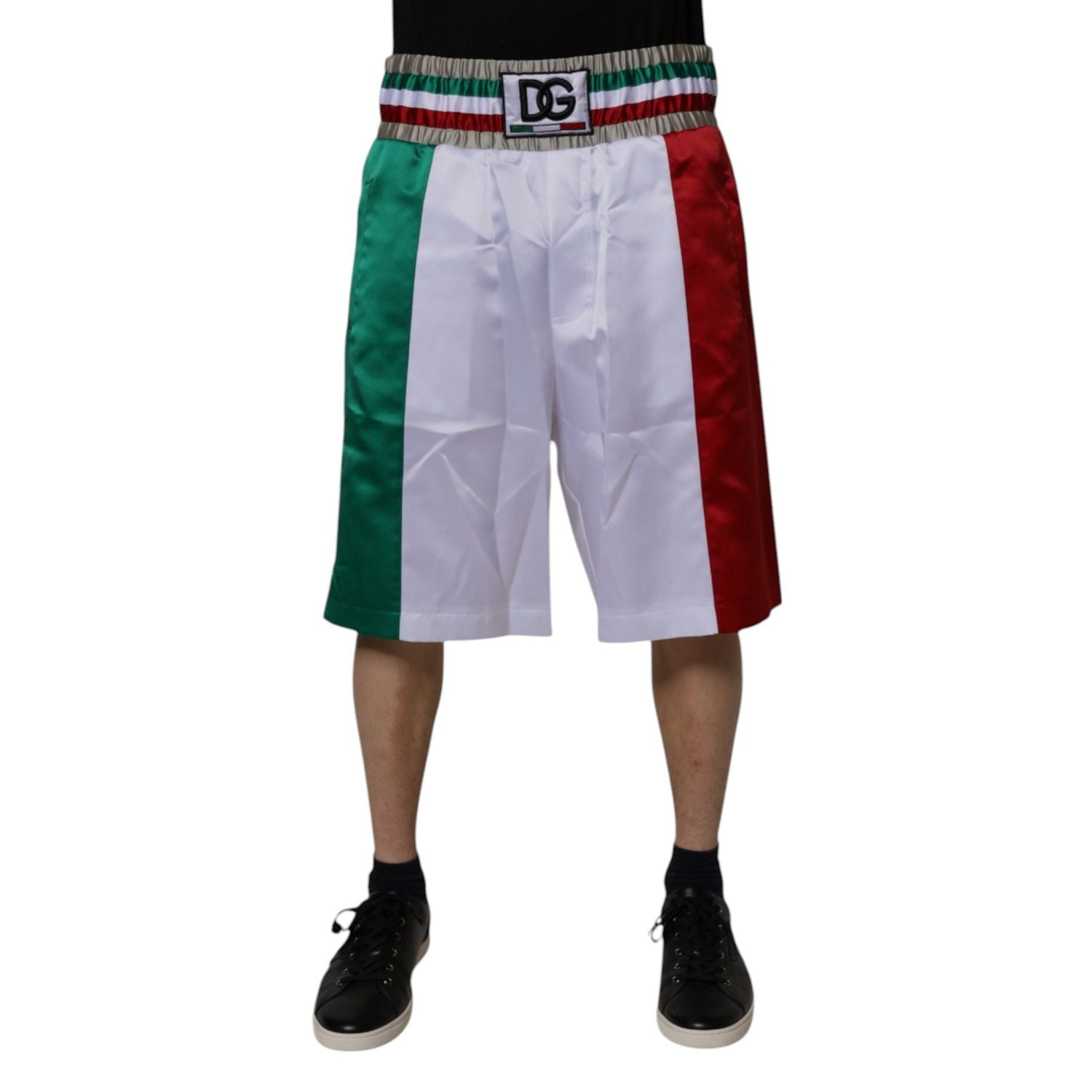 Dolce & Gabbana Multicolor Italia Polyester Bermuda Shorts