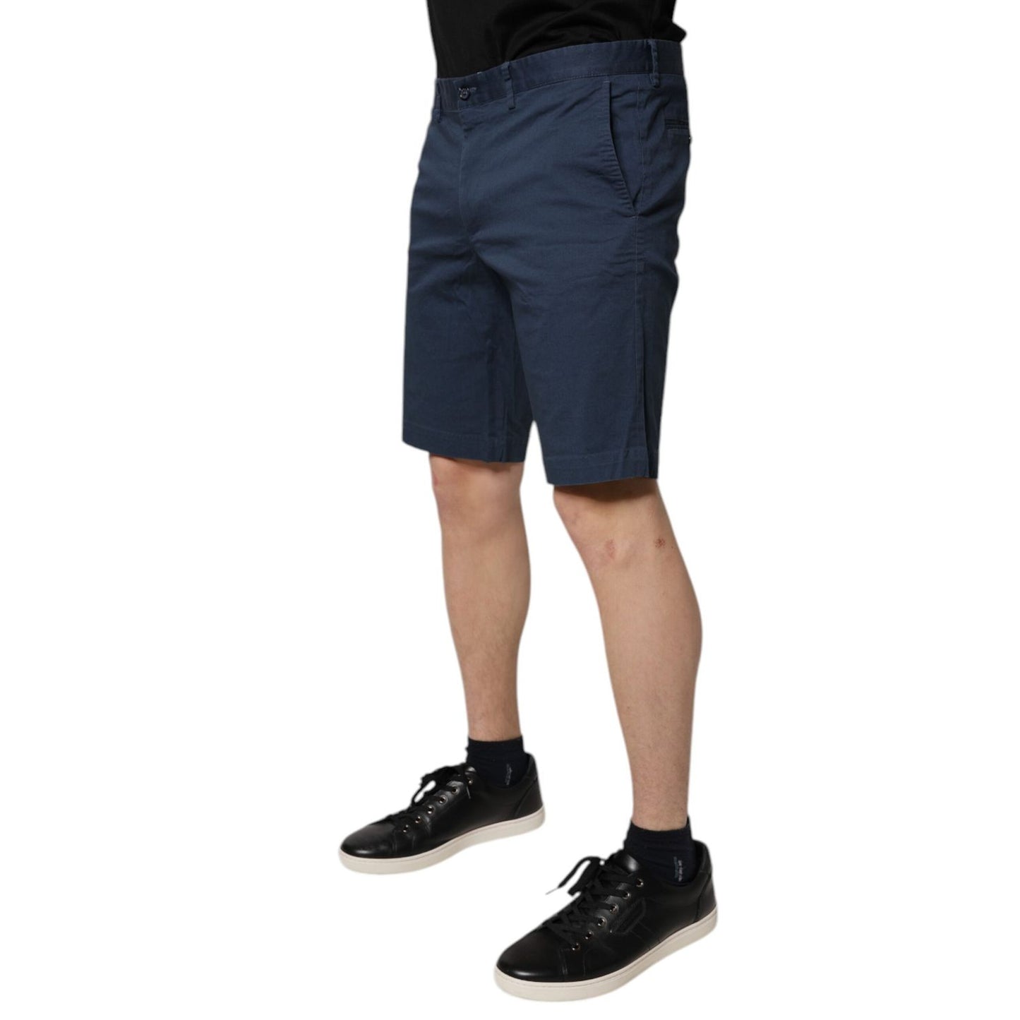 Dolce & Gabbana Blue Cotton Mid Waist Men Bermuda Shorts PAN75719-54