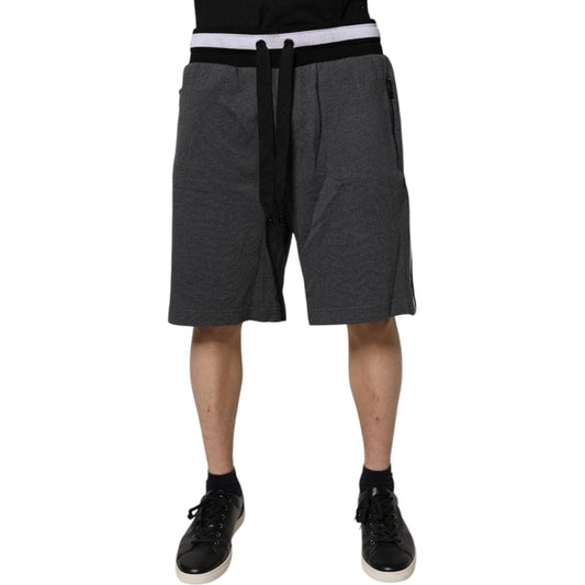 Dolce & Gabbana Dark Gray Cotton Bermuda Sweatshorts Shorts