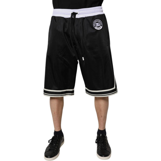 Dolce & Gabbana Black White Men Bermuda Sweatshorts Shorts