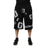 Dolce & Gabbana Black Logo Cotton Bermuda Sweatshorts Shorts