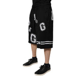 Dolce & Gabbana Black Logo Cotton Bermuda Sweatshorts Shorts