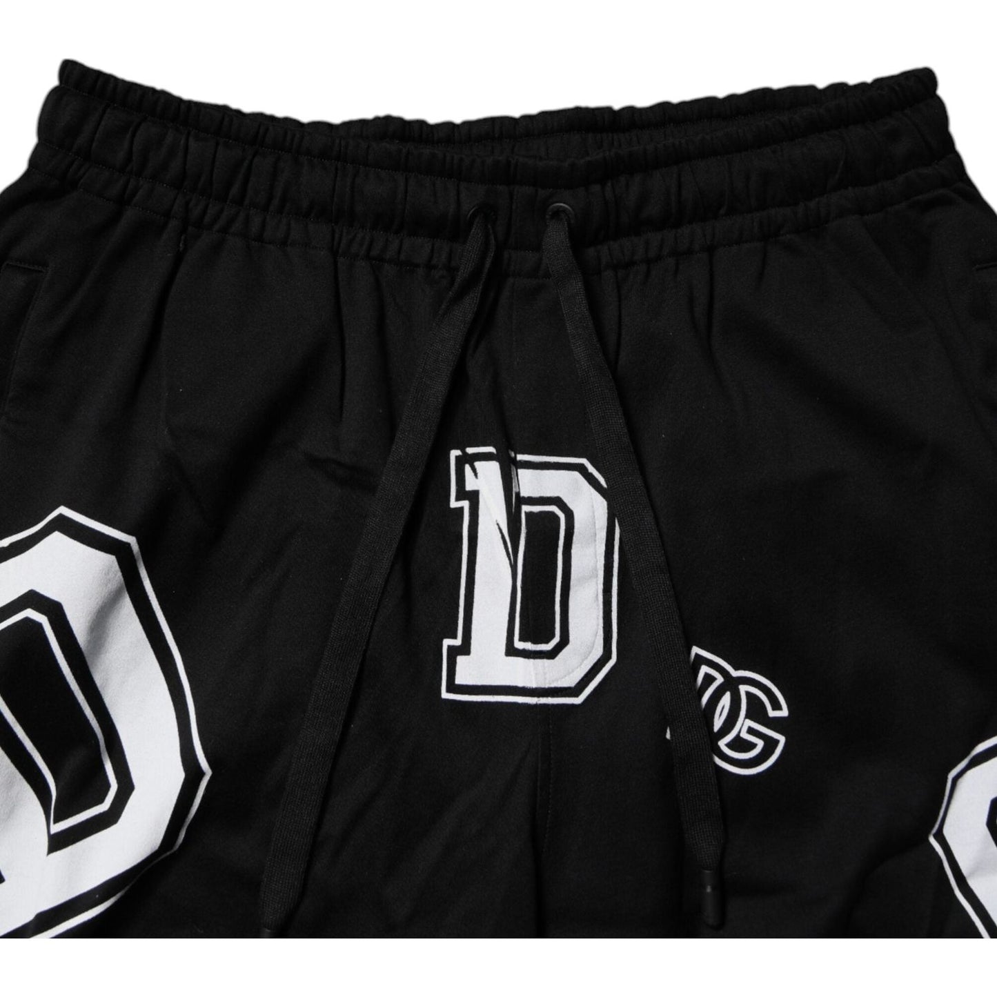 Dolce & Gabbana Black Logo Cotton Bermuda Sweatshorts Shorts