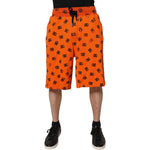 Dolce & Gabbana Orange Logo Monogram Cotton Bermuda Shorts