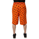 Dolce & Gabbana Orange Logo Monogram Cotton Bermuda Shorts