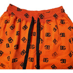 Dolce & Gabbana Orange Logo Monogram Cotton Bermuda Shorts
