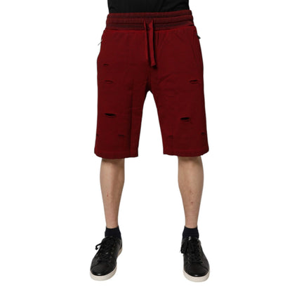 Dolce & Gabbana Bordeaux Cotton Bermuda Men Sweatshorts Shorts