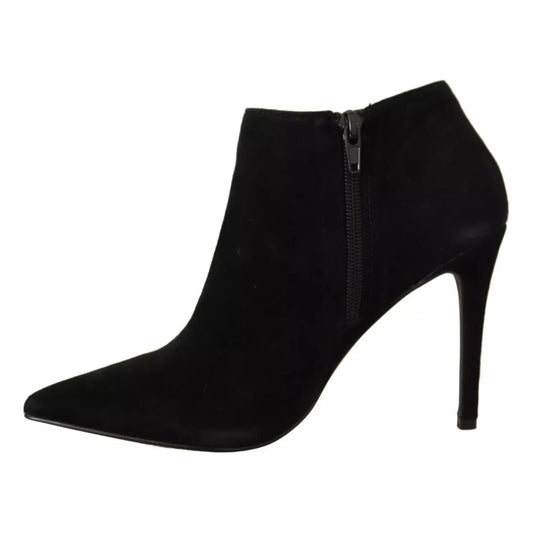 Steve Madden Black Suede Leather Stiletto Heels Boots Shoes
