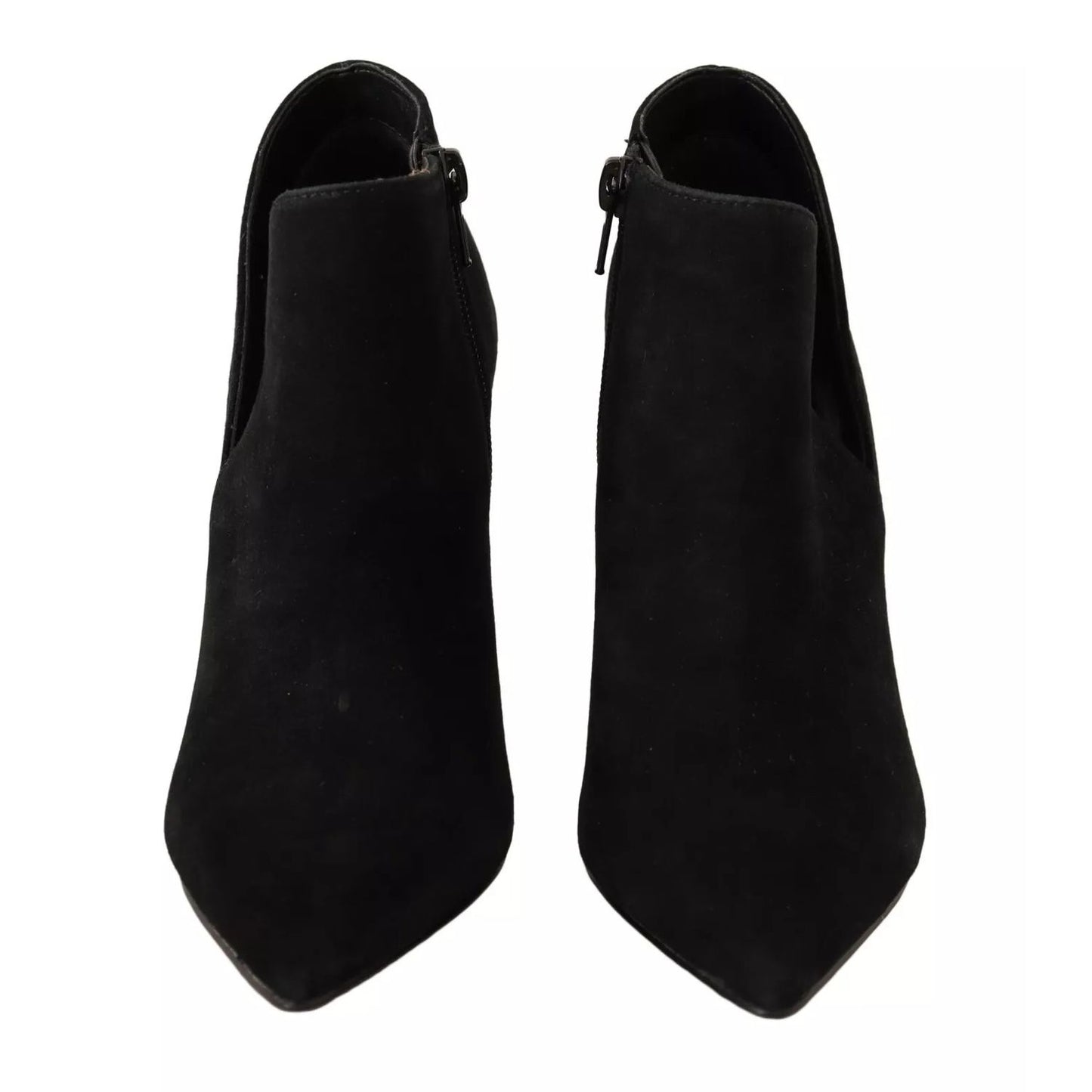 Steve Madden Black Suede Leather Stiletto Heels Boots Shoes