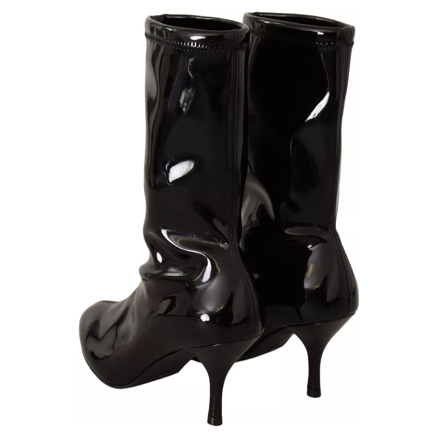 Stuart Weitzman Black Patent Leather High Heels Boots Shoes