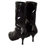 Stuart Weitzman Black Patent Leather High Heels Boots Shoes