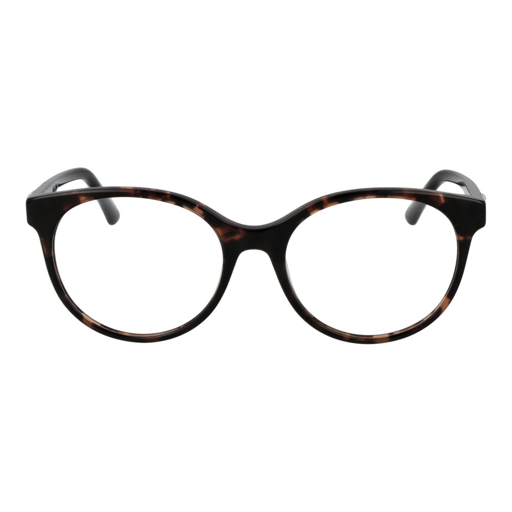 Guess Brown Women Glasses Frame in acetate with full-rim round style, brown color, size 55-18-140.
