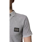 Dolce & Gabbana Gray Logo Plaque Cotton Men Polo Shirt T-shirt