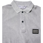 Dolce & Gabbana Gray Logo Plaque Cotton Men Polo Shirt T-shirt