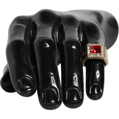 Dolce & Gabbana Gold Tone Sterling Silver 925 Crystals Ring