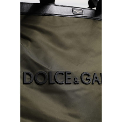 Dolce & Gabbana Military Green Nylon Shoulder Strap Tote Bag
