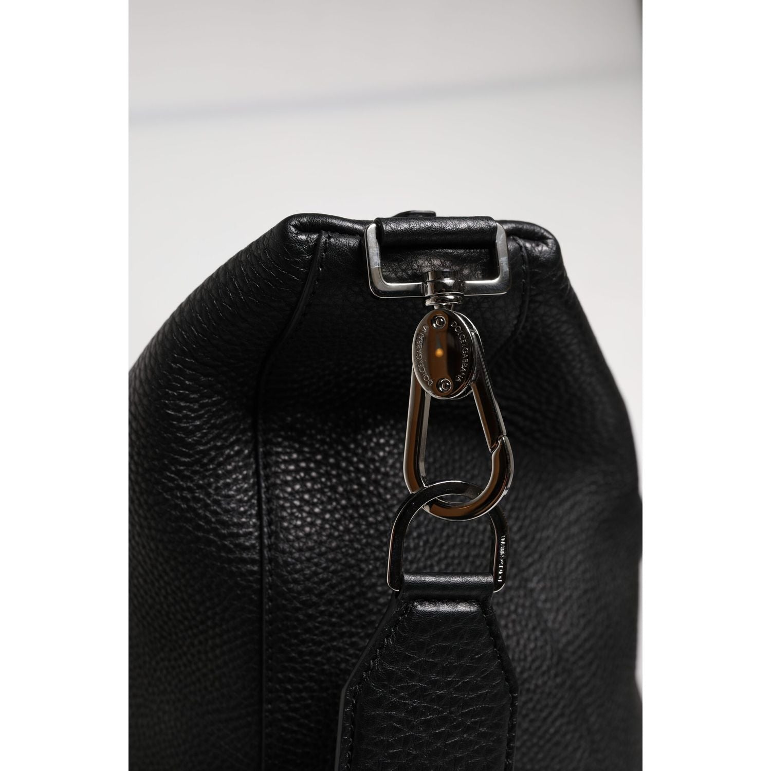 Dolce & Gabbana Black Calfskin Leather Hand Shoulder Duffle Bag