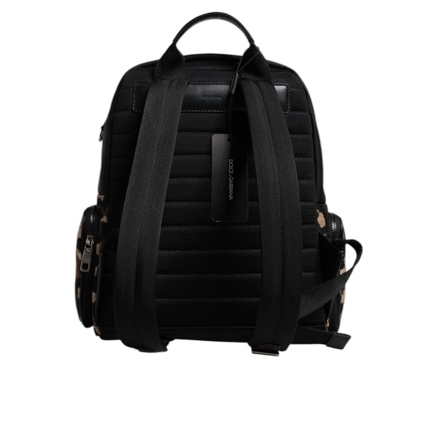 Dolce & Gabbana Multicolor Leopard Print DG Logo Plaque Men Backpack Bag