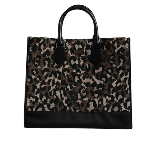 Dolce & Gabbana Multicolor Leopard Shopping Tote Shoulder Bag