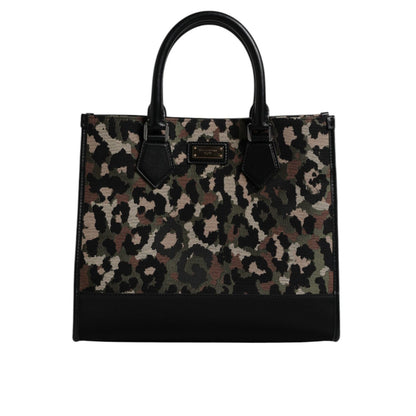 Dolce & Gabbana Multicolor Leopard Shopping Tote Shoulder Bag