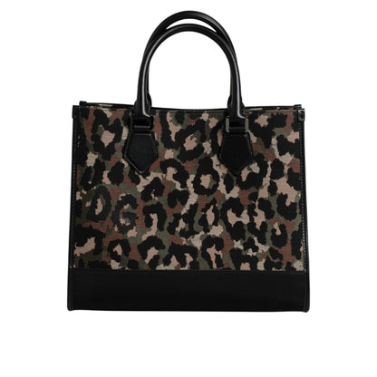 Dolce & Gabbana Multicolor Leopard Shopping Tote Shoulder Bag