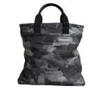 Dolce & Gabbana Black Camouflage Shoulder Strap Logo Plaque Bag