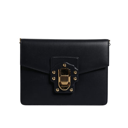 Dolce & Gabbana Black Calfskin Leather Shoulder Strap Bag
