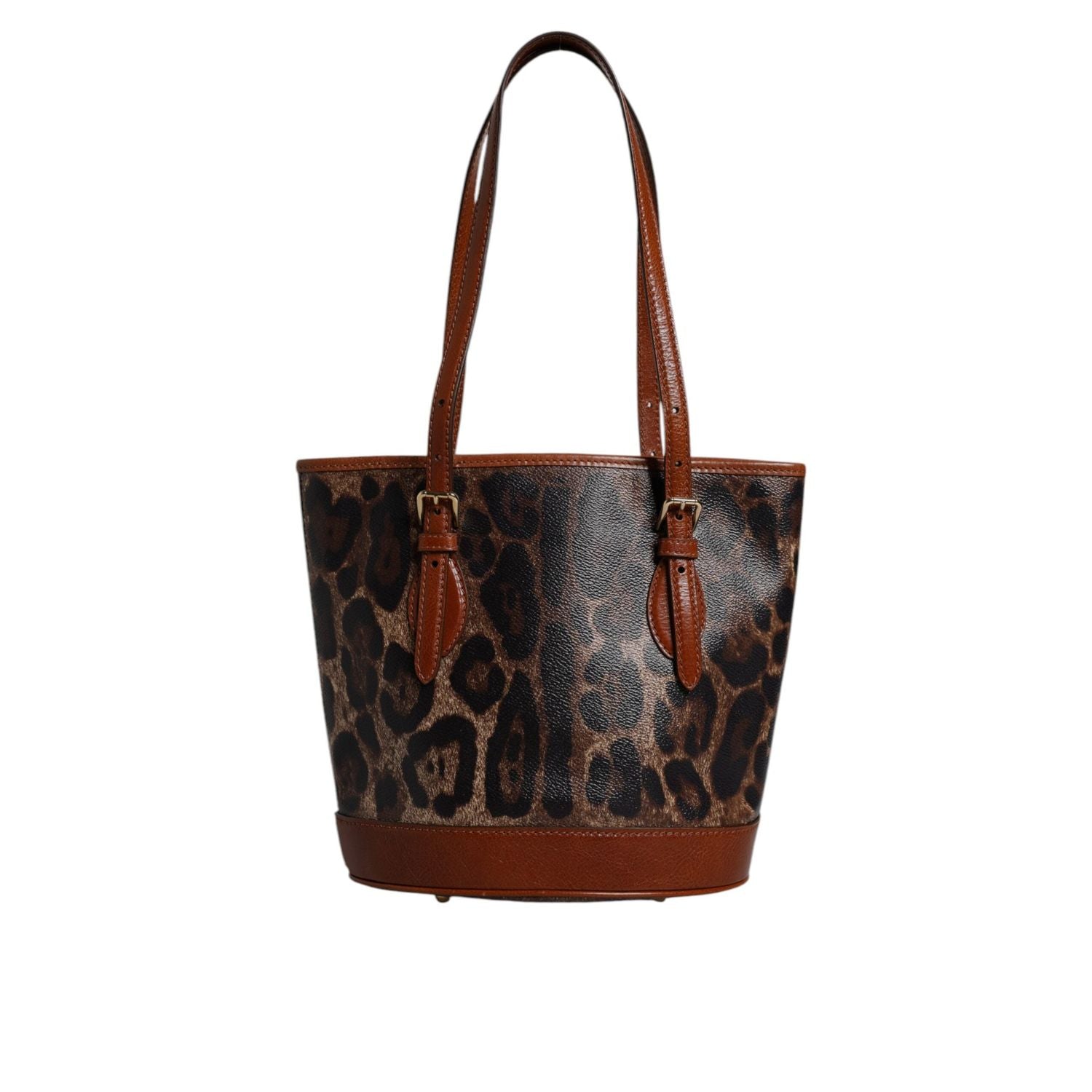 Dolce & Gabbana Brown Leopard Leather Shoulder Strap Tote Bag