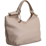Dolce & Gabbana Light Pink Deer Leather Logo Plaque Tote Top Handle Bag