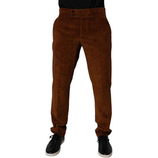 Dolce & Gabbana Dark Brown Corduroy Cotton Skinny Denim Jeans