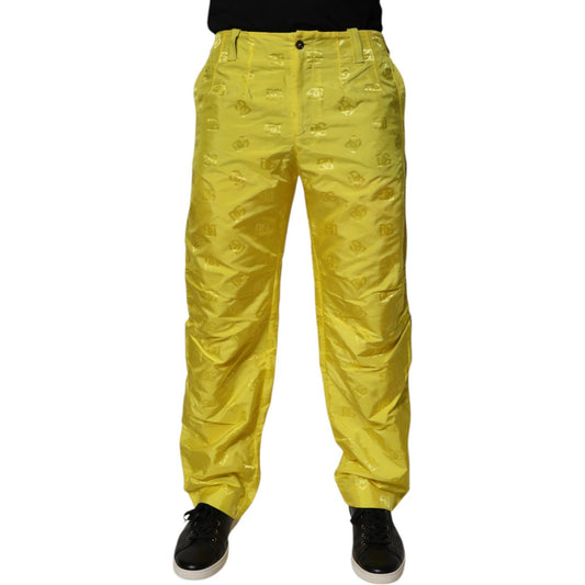 Dolce & Gabbana Yellow DG Monogram Polyester Straight Pants