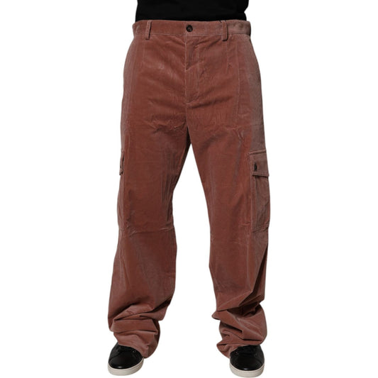 Dolce & Gabbana Brown Corduroy Cotton Cargo Men Denim Jeans