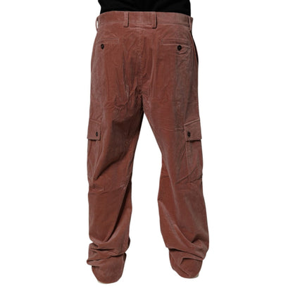 Dolce & Gabbana Brown Corduroy Cotton Cargo Men Denim Jeans