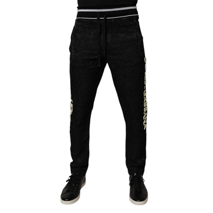 Dolce & Gabbana Black Mid Waist Jogger Men Sweatpants Pants
