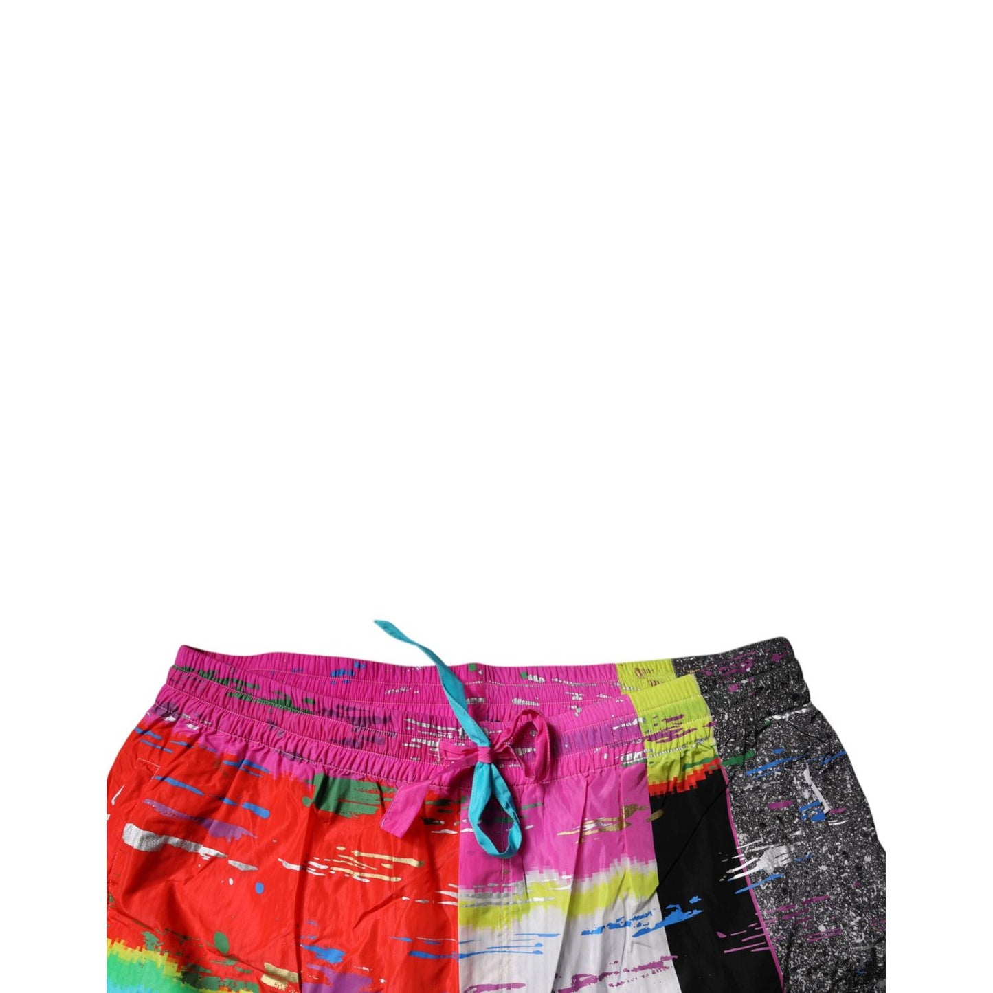 Dolce & Gabbana Multicolor Patchwork Mid Waist Sweatpants Pants