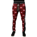 Dolce & Gabbana Red Crown Logo Monogram Men Sweatpants Pants