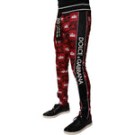 Dolce & Gabbana Red Crown Logo Monogram Men Sweatpants Pants