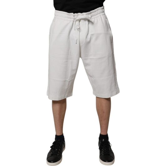 Dolce & Gabbana White Cotton Sweatshorts Men Bermuda Shorts
