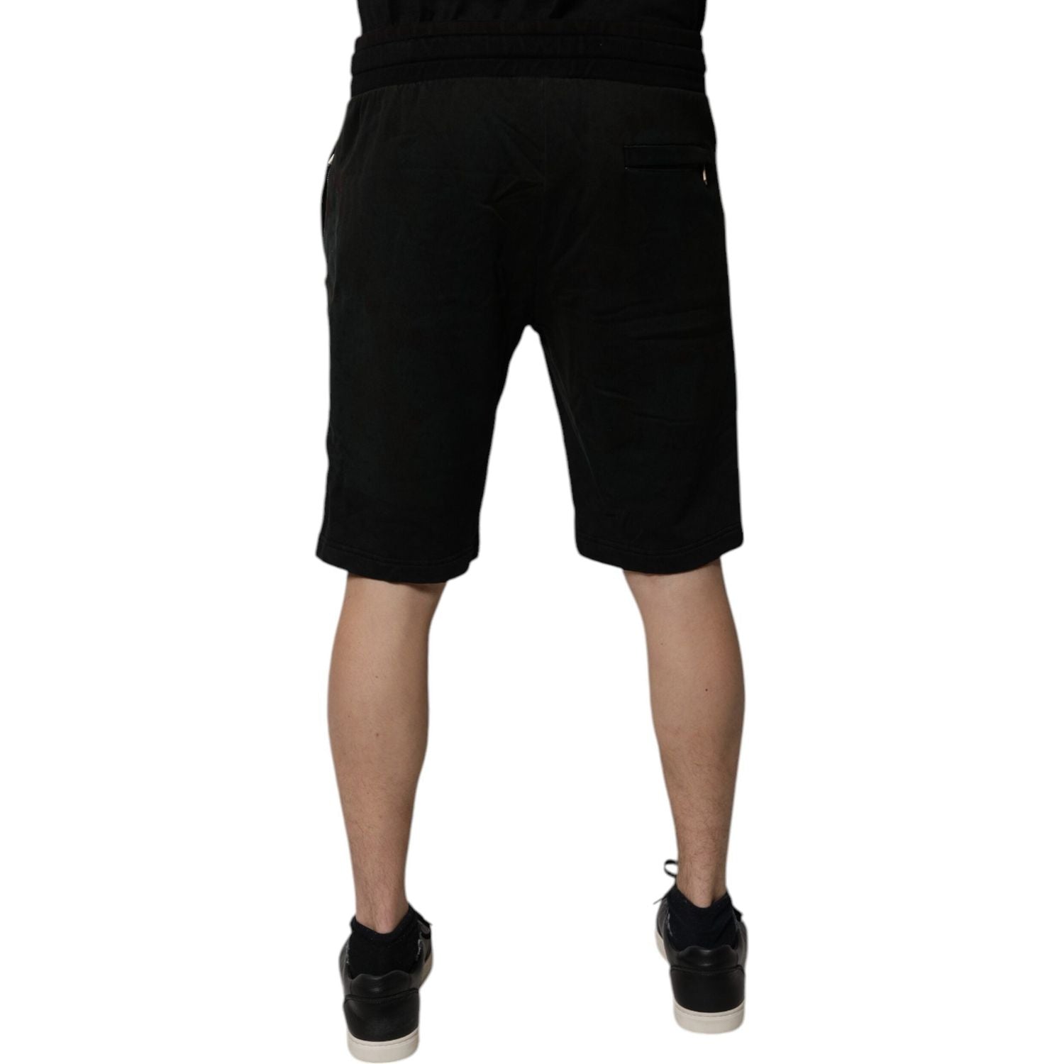 Dolce & Gabbana Black Cotton Sweatshorts Men Bermuda Shorts