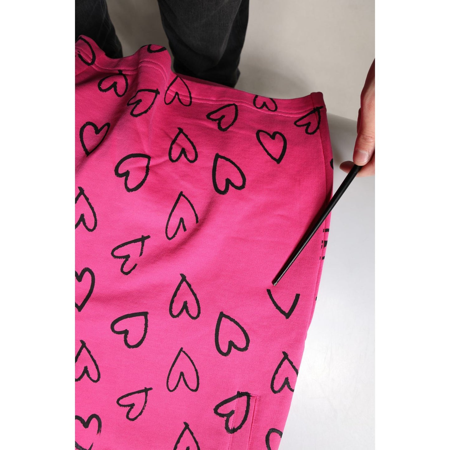 Dolce & Gabbana Pink Cotton Heart Print Bermuda Shorts