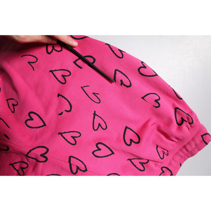 Dolce & Gabbana Pink Cotton Heart Print Bermuda Shorts