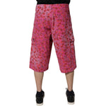 Dolce & Gabbana Pink Cherry Print Cargo Cotton Shorts